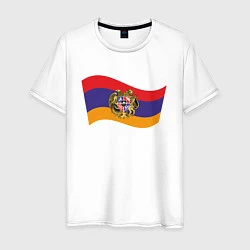 Футболка хлопковая мужская Армения, цвет: белый