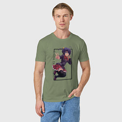 Футболка хлопковая мужская Рикка Таканаси Чудачества любви не помеха!, цвет: авокадо — фото 2