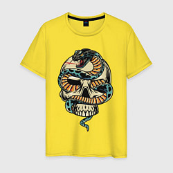 Футболка хлопковая мужская Snake&Skull, цвет: желтый