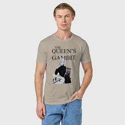 Футболка хлопковая мужская The queens gambit, цвет: миндальный — фото 2