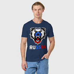 Футболка хлопковая мужская Русский медведь, цвет: тёмно-синий — фото 2