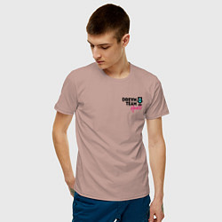Футболка хлопковая мужская Dream Team logo, цвет: пыльно-розовый — фото 2