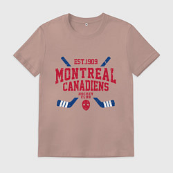 Футболка хлопковая мужская Монреаль Канадиенс, цвет: пыльно-розовый