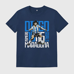 Футболка хлопковая мужская 10 Diego Maradona, цвет: тёмно-синий