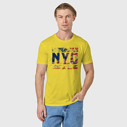 Футболка хлопковая мужская Нью-Йорк Сити, цвет: желтый — фото 2