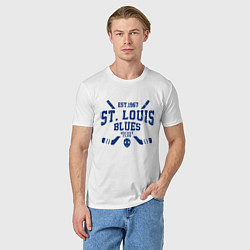 Футболка хлопковая мужская Сент-Луис Блюз, цвет: белый — фото 2