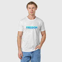 Футболка хлопковая мужская Freedom, цвет: белый — фото 2