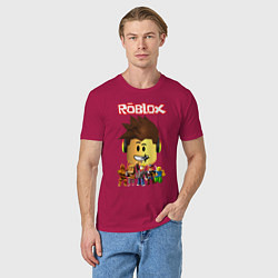 Футболка хлопковая мужская ROBLOX, цвет: маджента — фото 2