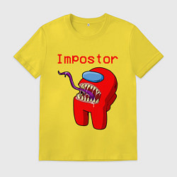 Футболка хлопковая мужская AMONG US - IMPOSTOR, цвет: желтый