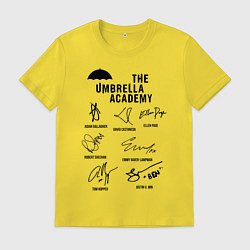 Футболка хлопковая мужская АК АМБРЕЛЛА АВТОГРАФЫ АКТЁРОВ, цвет: желтый