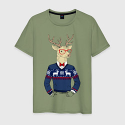 Мужская футболка Hipster Deer