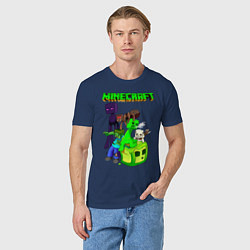 Футболка хлопковая мужская Minecraft, цвет: тёмно-синий — фото 2