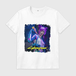 Футболка хлопковая мужская CYBERPUNK 2077 Z, цвет: белый