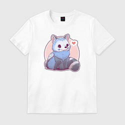 Футболка хлопковая мужская Cute, цвет: белый