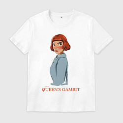 Футболка хлопковая мужская Queens Gambit Ход Королевы, цвет: белый