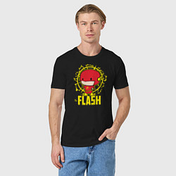 Футболка хлопковая мужская The Flash, цвет: черный — фото 2