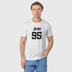 Футболка хлопковая мужская BTS - Jimin 95, цвет: белый — фото 2