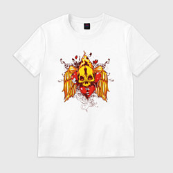 Футболка хлопковая мужская Skull Heart, цвет: белый
