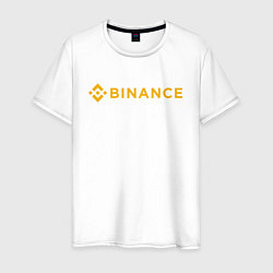 Футболка хлопковая мужская BINANCE БИНАНС БИРЖА, цвет: белый