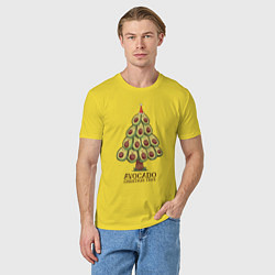 Футболка хлопковая мужская Avocado Christmas Tree, цвет: желтый — фото 2