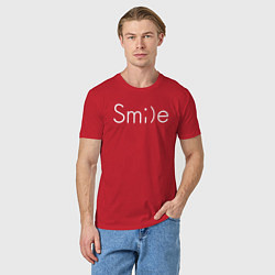 Футболка хлопковая мужская SMILE УЛЫБКА, цвет: красный — фото 2