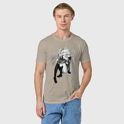 Футболка хлопковая мужская No Game No Life, цвет: миндальный — фото 2