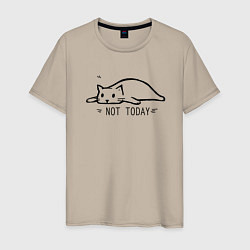 Футболка хлопковая мужская NOT TODAY НЕ СЕГОДНЯ, цвет: миндальный