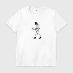 Мужская футболка Космонавт с кофе