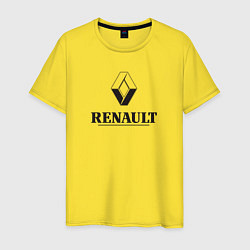 Футболка хлопковая мужская Renault Logo Рено логотип, цвет: желтый