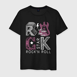 Футболка хлопковая мужская ROCK STAR, цвет: черный