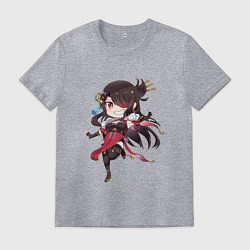 Футболка хлопковая мужская Чиби Бэй Доу, цвет: меланж