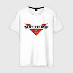 Футболка хлопковая мужская Victory USA Мото Лого Z, цвет: белый