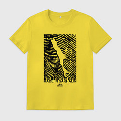 Футболка хлопковая мужская Made in Sakhalin, цвет: желтый