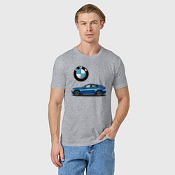 Футболка хлопковая мужская BMW X6, цвет: меланж — фото 2