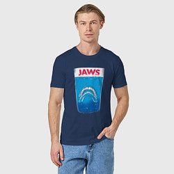 Футболка хлопковая мужская Jaws Челюсти - Прикол, цвет: тёмно-синий — фото 2