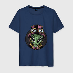 Футболка хлопковая мужская Steampunk инопланетянин, цвет: тёмно-синий