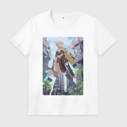 Футболка хлопковая мужская Подхваченный ветром, цвет: белый