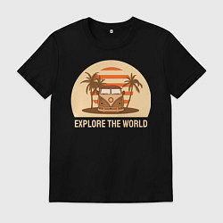 Футболка хлопковая мужская Лето, цвет: черный