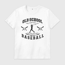 Футболка хлопковая мужская OLD SCHOOL BASEBALL, цвет: белый