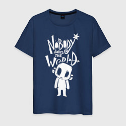 Футболка хлопковая мужская Nobody Saves the World, Nobody, цвет: тёмно-синий