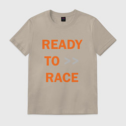 Футболка хлопковая мужская KTM READY TO RACE спина Z, цвет: миндальный