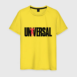 Футболка хлопковая мужская ANIMAL UNIVERSAL ЭНИМАЛ, цвет: желтый