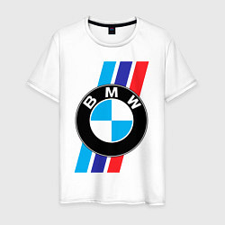 Футболка хлопковая мужская BMW БМВ M PERFORMANCE, цвет: белый
