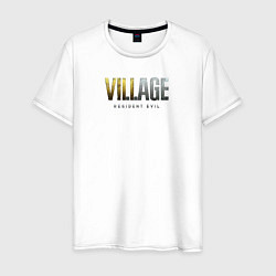 Футболка хлопковая мужская Resident Evil Village Надпись, цвет: белый