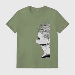 Футболка хлопковая мужская Мафую поет на концерте, цвет: авокадо