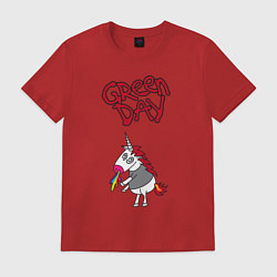 Футболка хлопковая мужская Green Day Unicorn, цвет: красный