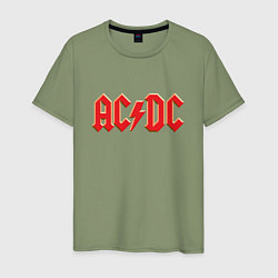 Футболка хлопковая мужская ACDC, цвет: авокадо
