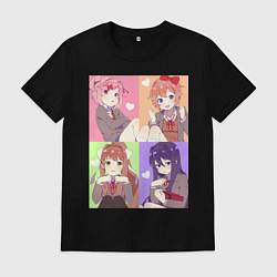Мужская футболка Girls Doki Doki коллаж