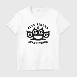 Футболка хлопковая мужская 5FDP DEATH PUNCH, цвет: белый