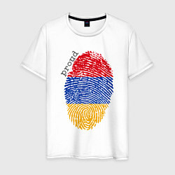 Футболка хлопковая мужская Армения - Гордость, цвет: белый